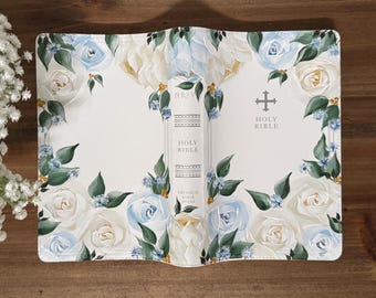 Hand painted  NRSV Catholic bible, first communion bible, gift bible, keepsake bible