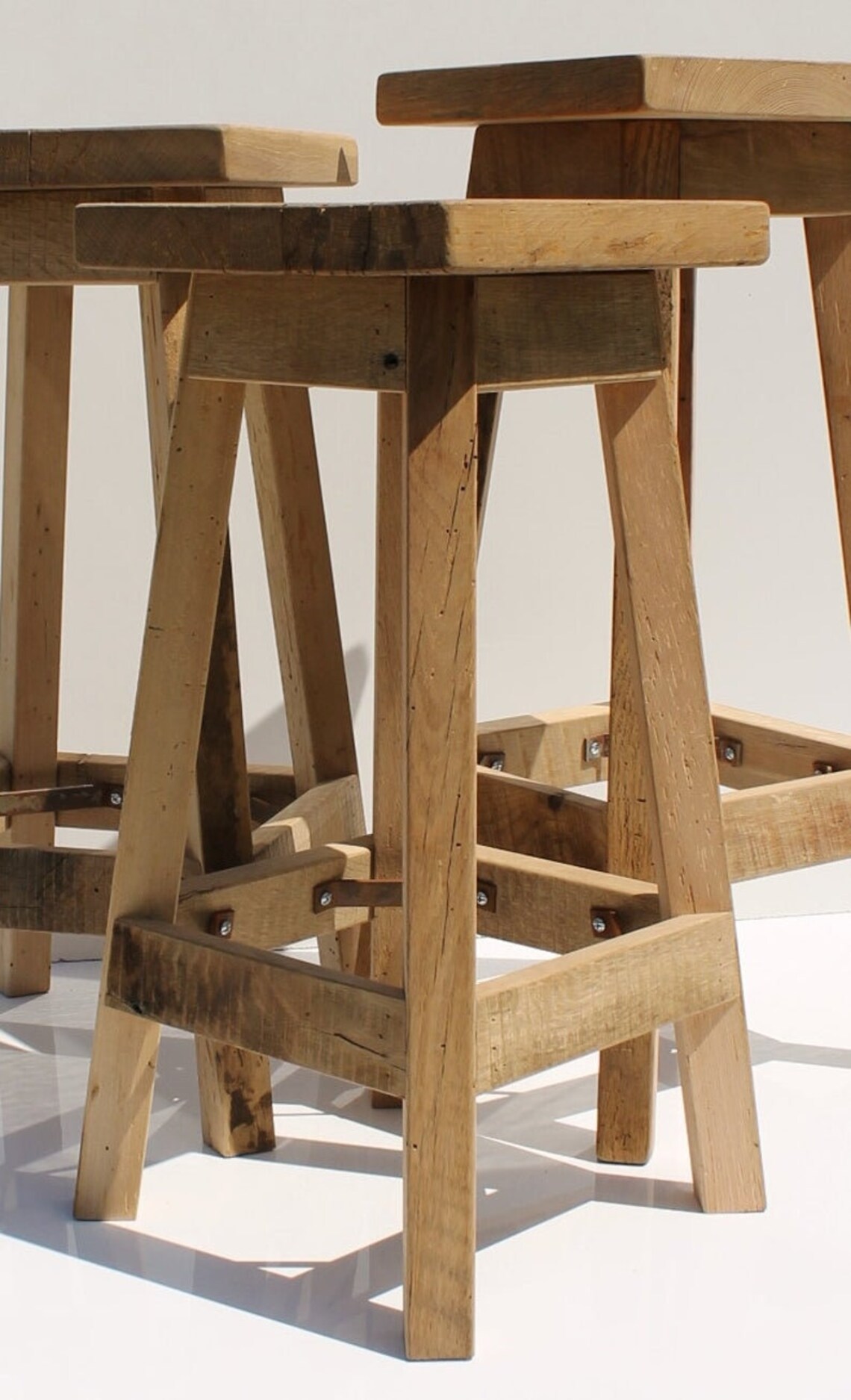 Rustic Bar Stool Reclaimed Barn Wood raw Wsquare Top 29 Etsy