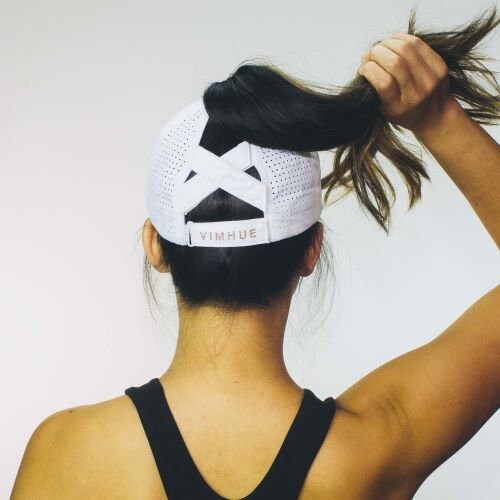 〽️Women White High Ponytail Baseball Cap Trucker Bad Hair Day Adjustable Puddles 2 Oceans White Ponytail Trucker Hat for Women - High  main image 2