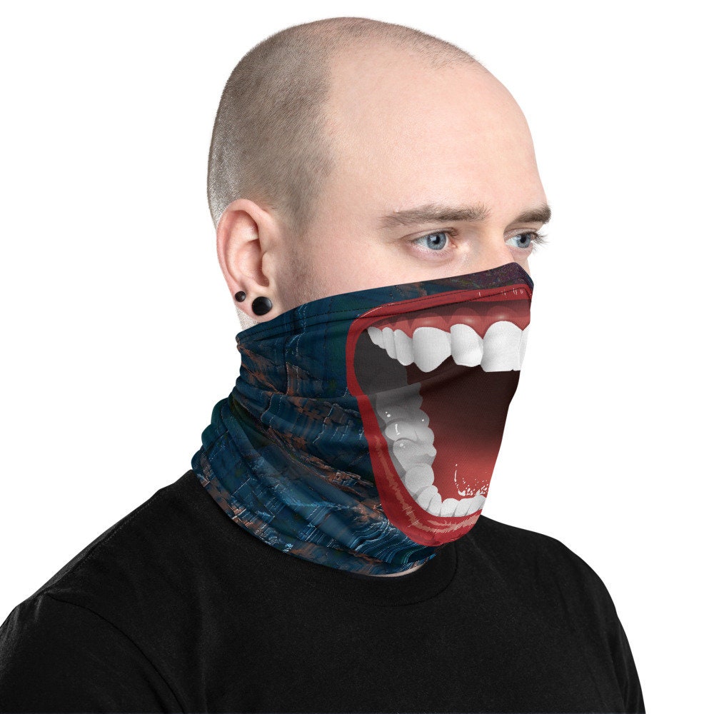 Keep Smile Blue Panda Mask & Neck Gaiter