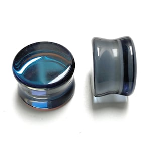 Tappi per sella in vetro perlato: indicatori a goccia blu scuro/nero