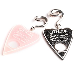 Halloween Ouija Planchette Dangle Ear Weights: Surgical Steel Gauges