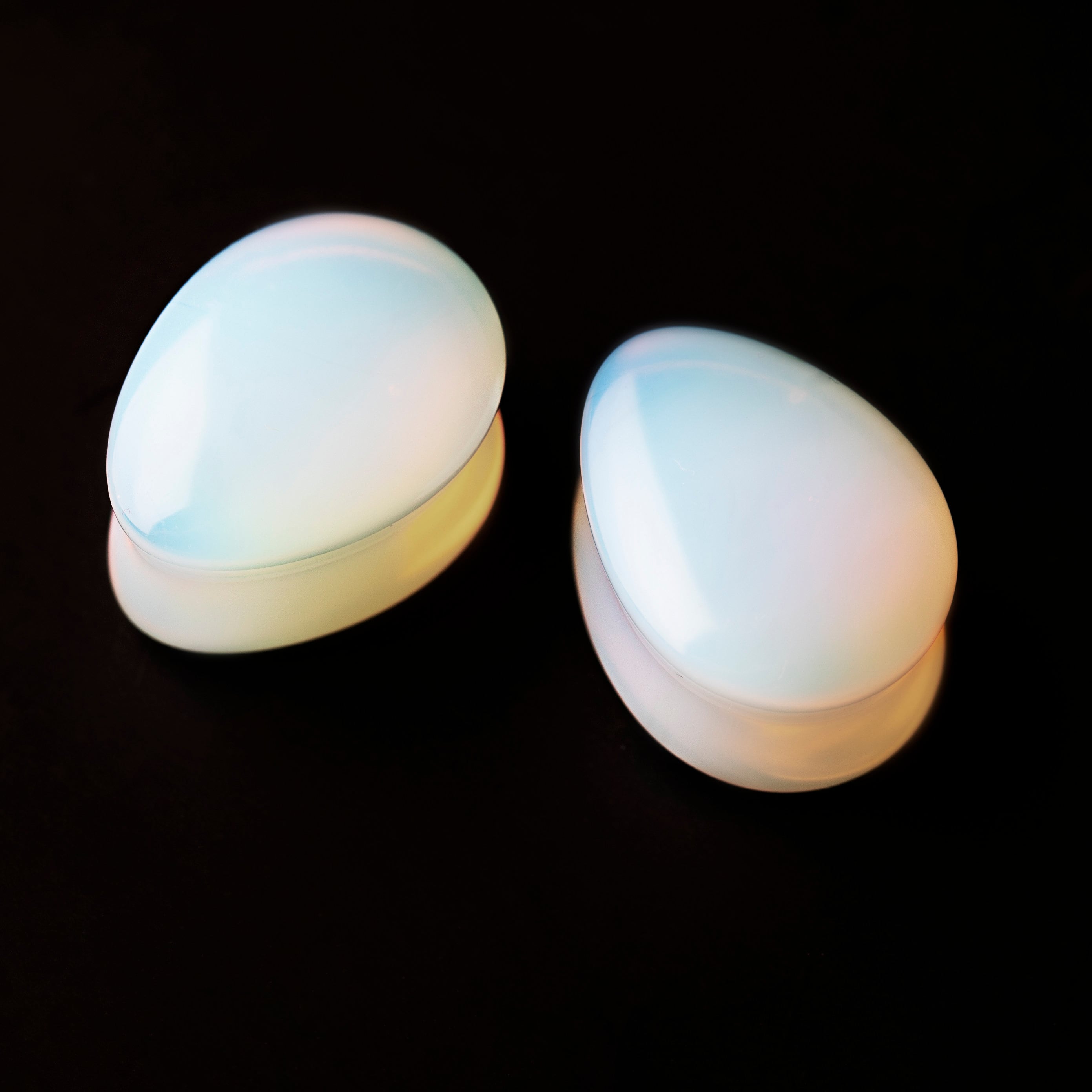 Un Paio Di Tappi Svasati In Pietra Opalite Con Fiori Di Rosa - Foto 11