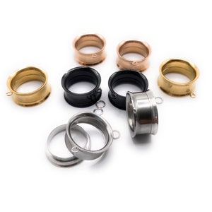 DIY Dangle Ear Tunnels: Double Flared Screw Fit, Surgical Steel (8GA - 1.18&quot; Gauges)