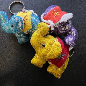 Handmade Elephant keychain | Fabric Key chain | Unique gift | Quirky gift | Boho Gift | Cute Keychain