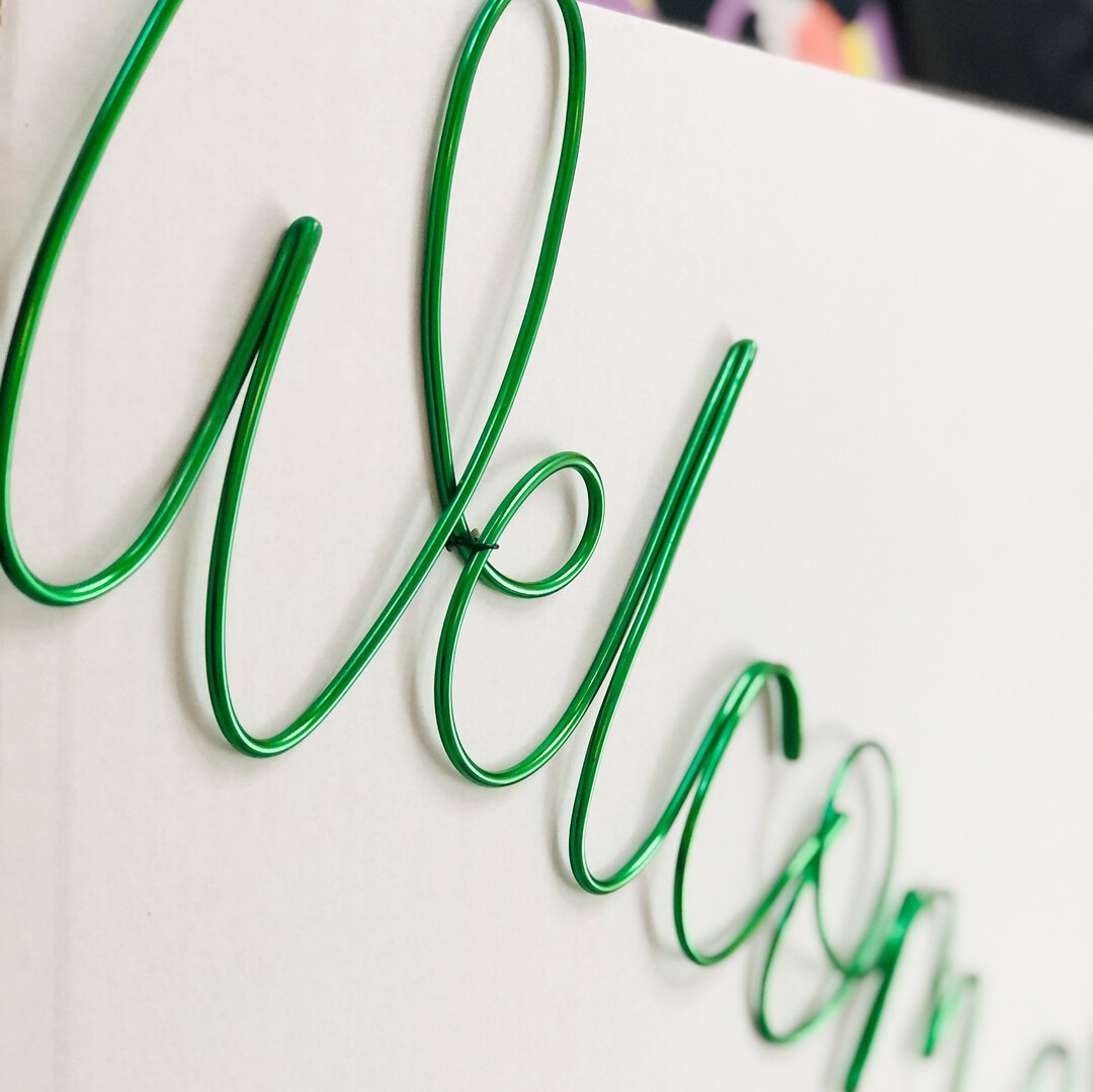 Green Wire Words Sign Wire Word Wall Art Gallery Etsy UK