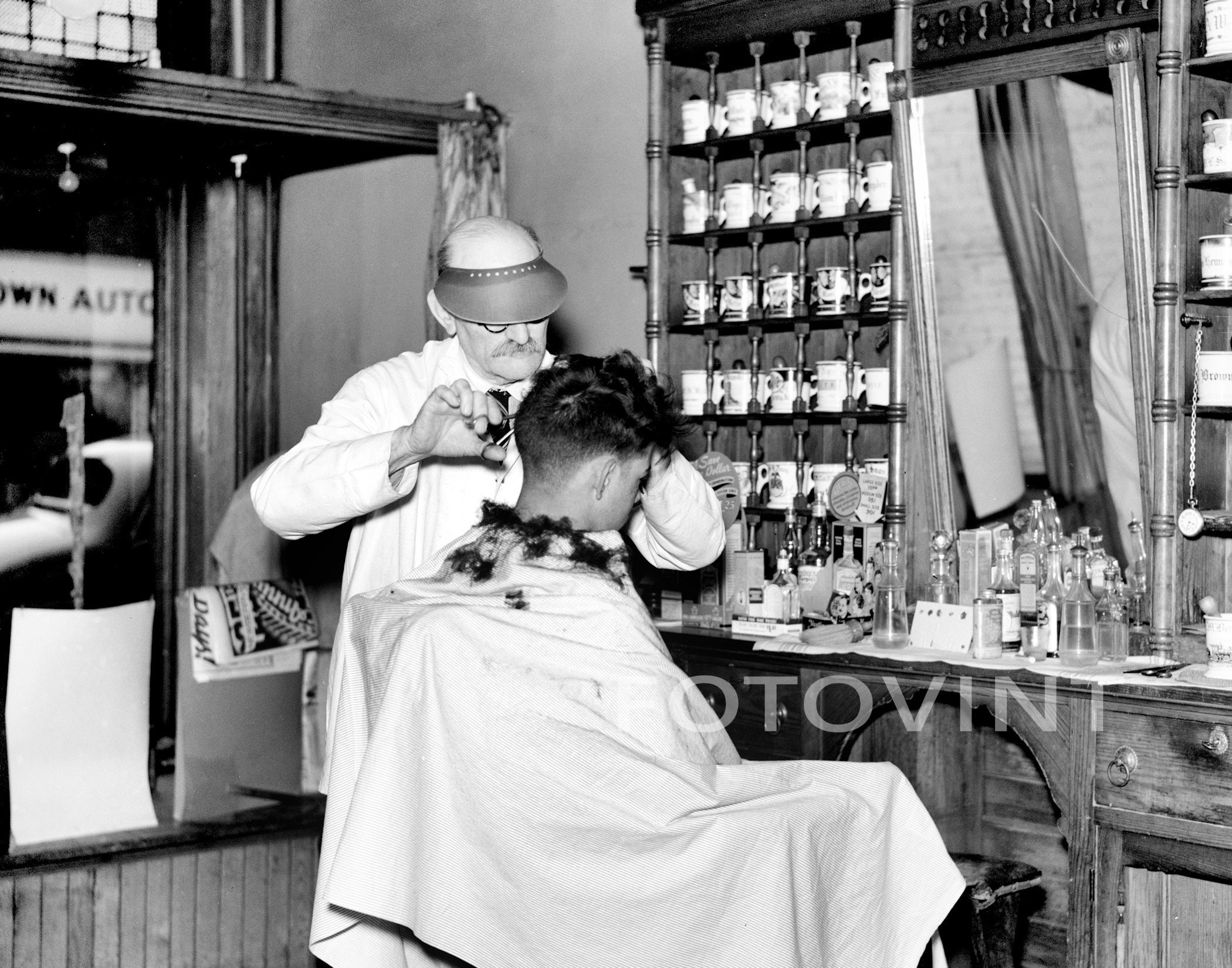 1937 Barber Shop & Shoe Shine Minneapolis Old Photo 8.5" x 11" Reprint 
