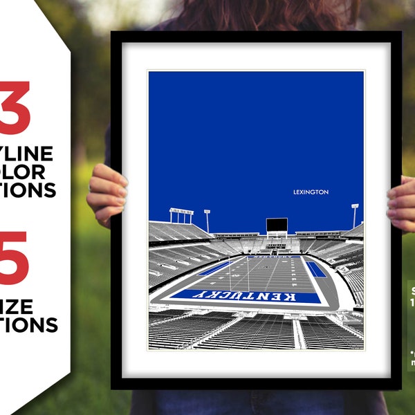 KROGER Field at Commonwealth Stadium Lexington, Kentucky Photo Picture Football Skyline Poster 8x10, 8.5x11, 11x14, 11x17, 16x20