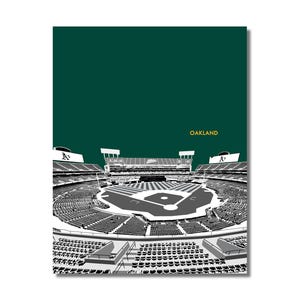 OAKLAND ATHLETICS A&#39;s Alameda County Coliseum Photo Picture Baseball Stadium City Skyline Poster Print 8x10, 8.5x11, 11x14, 11x17, 16x20 (G)