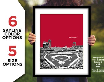 PHILADELPHIA PHILLIES Photo Picture Citizens Bank Park Baseball Stadium City SKYLINE Poster Print 8x10, 8.5x11, 11x14, 11x17, 16x20 int mlb