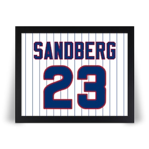 RYNE SANDBERG Chicago Cubs Jersey Style Baseball Photo Picture Poster Print in 8x10, 8.5x11, 11x14, 16x20 White or Blue w/Framed Option (JZ)