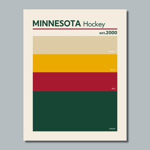 MINNESOTA WILD comparable Hockey Color Swatch Photo Picture Poster - 8x10, 8.5x11, 11x14 or 16x20 (a)