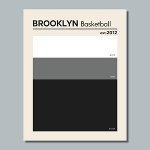 BROOKLYN NETS comparable Basketball Color Swatch Photo Picture Poster - 8x10, 8.5x11, 11x14 or 16x20 (a)