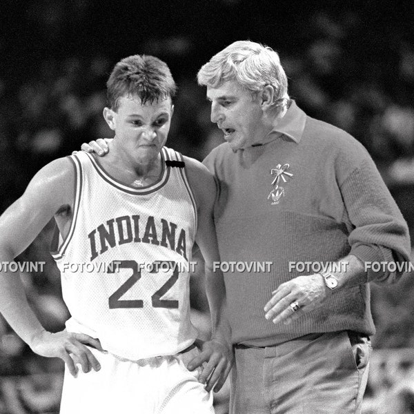 Bobby Knight & Damon Bailey INDIANA HOOSIERS Basketball Photo Picture COLLEGE Photograph Print in 8x10, 8.5x11 or 11x14 (DB1)