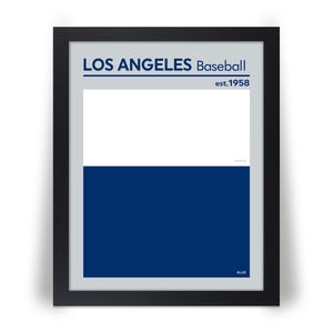 LOS ANGELES DODGERS comparable Baseball Color Swatch Photo Picture Poster Print in 8x10, 8.5x11, 11x14 or 16x20 Framed Option 8x10 or 11x14