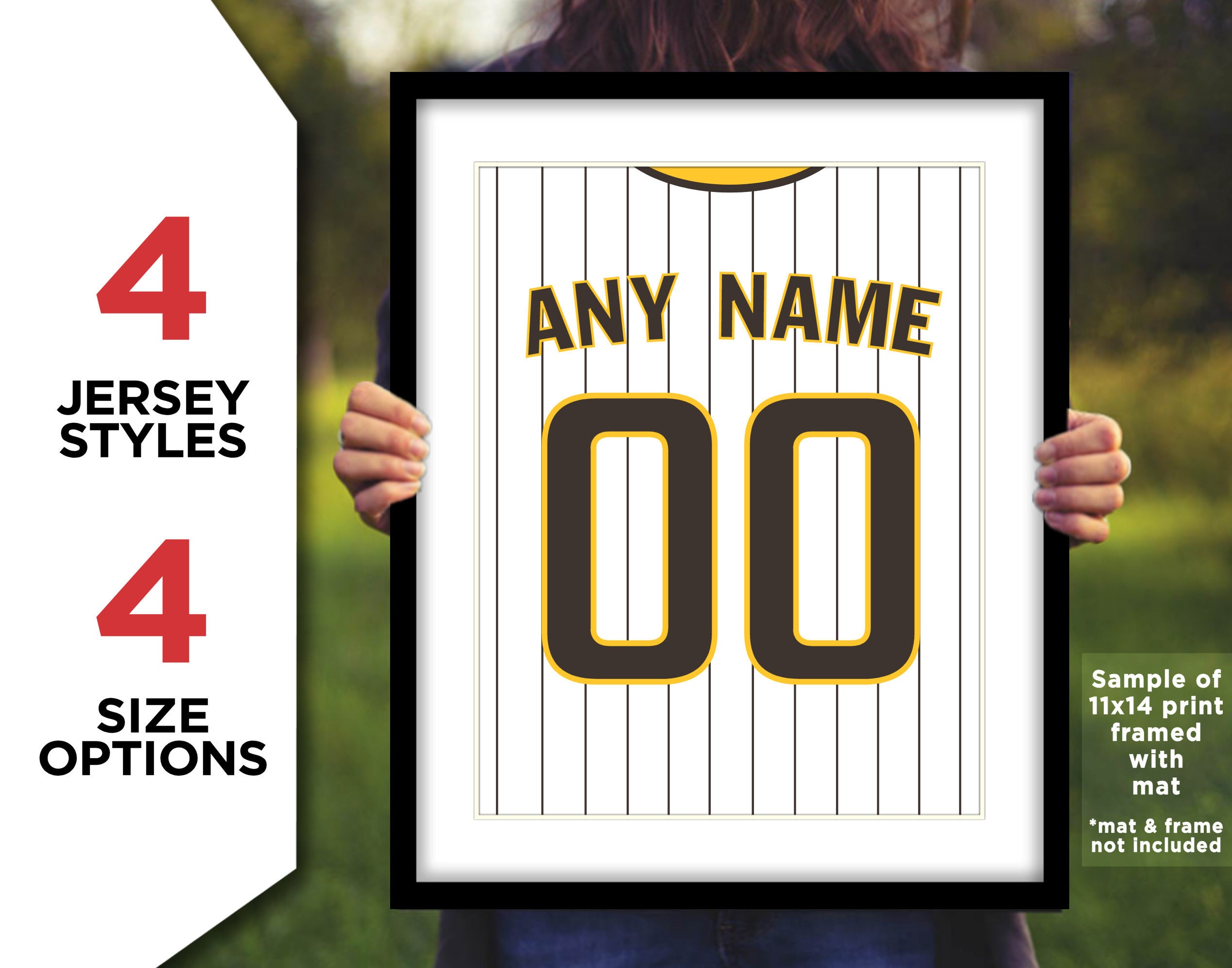 SAN DIEGO PADRES Jersey Photo Poster any Custom Name & 