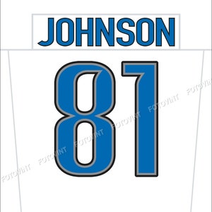 CALVIN JOHNSON Jersey Photo Picture Art DETROIT Lions Football Poster Print Blue or White Home/Away 8x10, 8.5x11, 11x14, 16x20 detjers WHITE