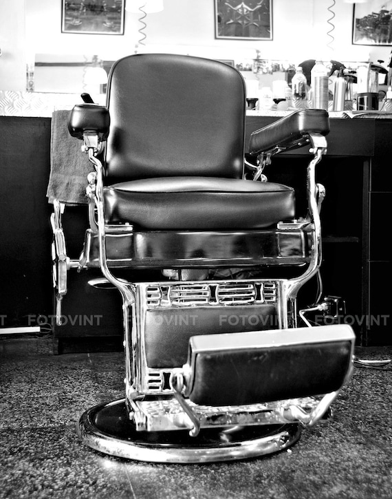 Vintage BARBER SHOP Chair Photo Picture BARBERSHOP B W Photograph Print 8x10 8.5x11 11x14 or 16x20 Photography Wall Art Decor BS4