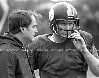 Terry BRADSHAW & Chuck NOLL Photo Picture PITTSBURGH Steelers Vintage Photograph Print 8x10, 8.5x11 or 11x14