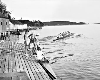1913 Yale University ROWING CREW TEAM Photo Picture Nautical Art Photograph Print Boathouse 8x10, 8.5x11, 11x14 or 16x20 (Y3)