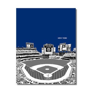 New York Mets CITI FIELD Photo Picture Baseball Stadium Skyline Poster 8x10 8.5x11 11x14 11x17 16x20 w/Framed Option Blue Orange White (1B)