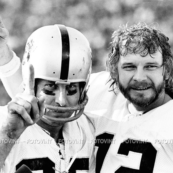 Fred Biletnikoff & Ken Stabler Photo Picture OAKLAND RAIDERS Super Bowl XI Football Photograph 8x10, 8.5x11 or 11x14 (kstabler fbile FB7)