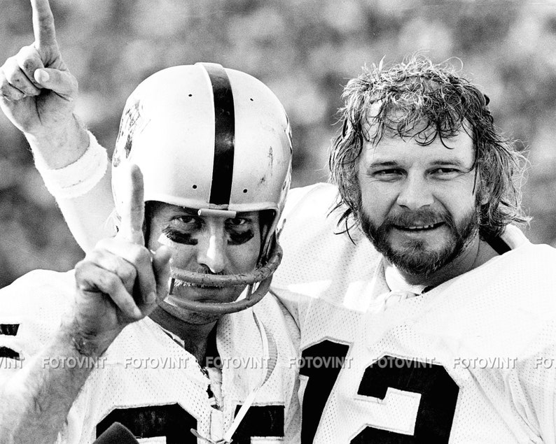 Fred Biletnikoff & Ken Stabler Photo Picture OAKLAND RAIDERS Super Bowl XI Football Photograph 8x10, 8.5x11 or 11x14 kstabler fbile FB7 image 1