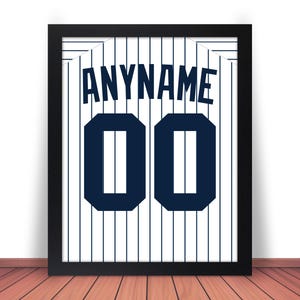 NEW YORK YANKEES comparable Custom Baseball Photo Picture Poster (Any Name & Number) 8x10 8.5x11 11x14 16x20 w/Frame Option (ny jz pin)