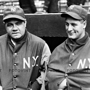 Babe Ruth Lou Gehrig Photo Picture 1920s NEW YORK YANKEES Vintage Baseball Photograph Print 8x10, 8.5x11, 11x14, 16x20 (bruth lgehrig MP1)