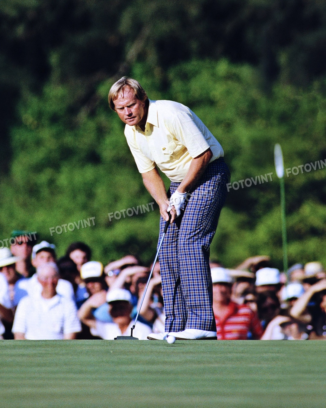 JACK NICKLAUS 1986 Masters Photo Picture AUGUSTA 17th Hole Putt Golf