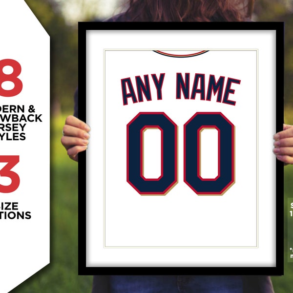 MINNESOTA TWINS Jersey Photo Picture Baseball Art ANY Name & Number Modern or Throwback Styles Poster 8x10, 8.5x11, 11x14 or 16x20 (minjers)
