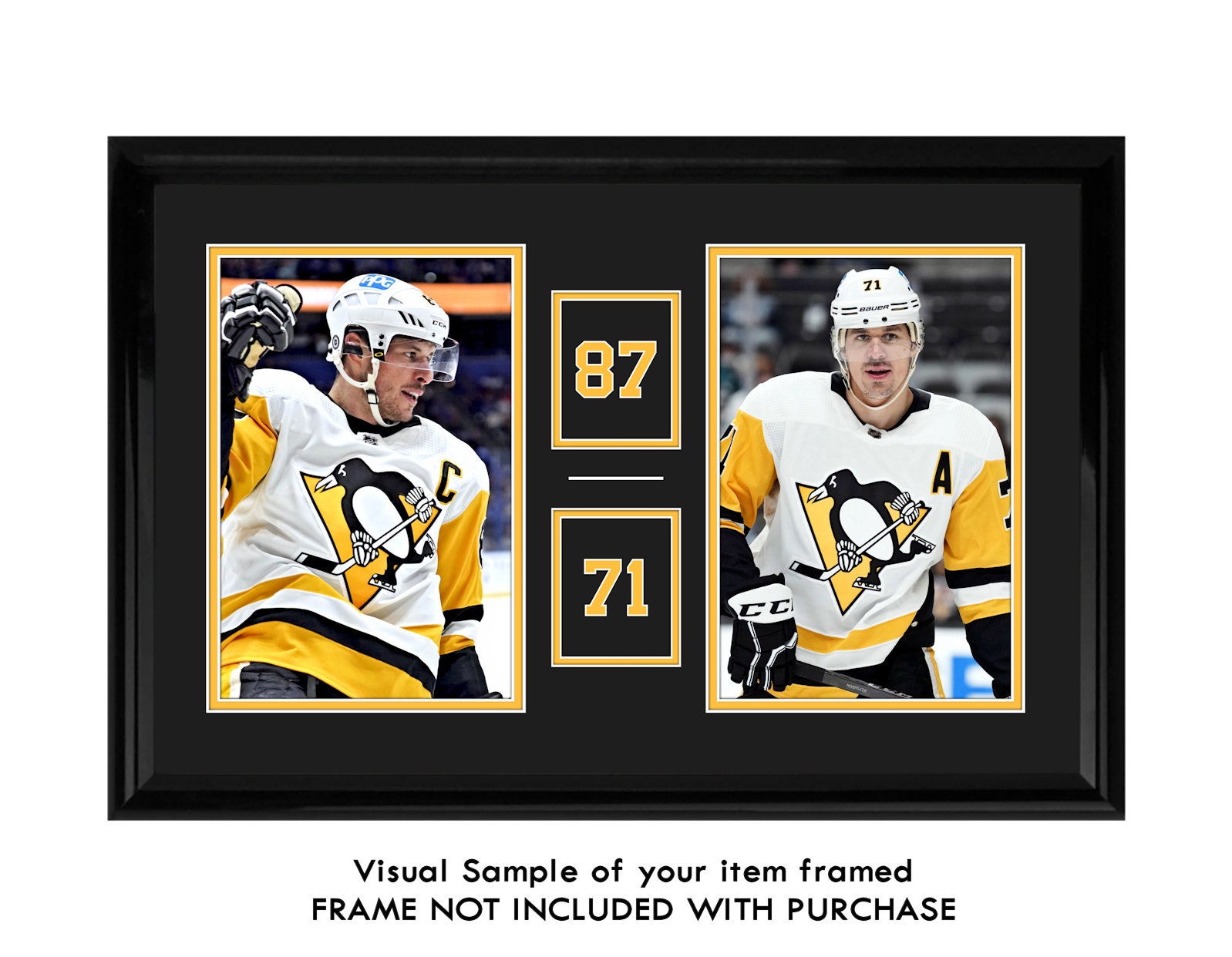 Sidney Crosby and Evgeni Malkin Penguins Framed Collage W/ 