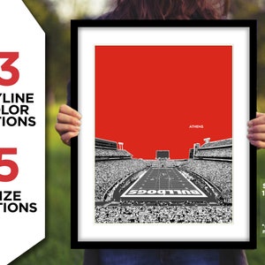 SANFORD STADIUM Football Photo Picture Athens, Georgia Skyline Poster Art 8x10, 8.5x11, 11x14, 11x17, 16x20 (int) cfb