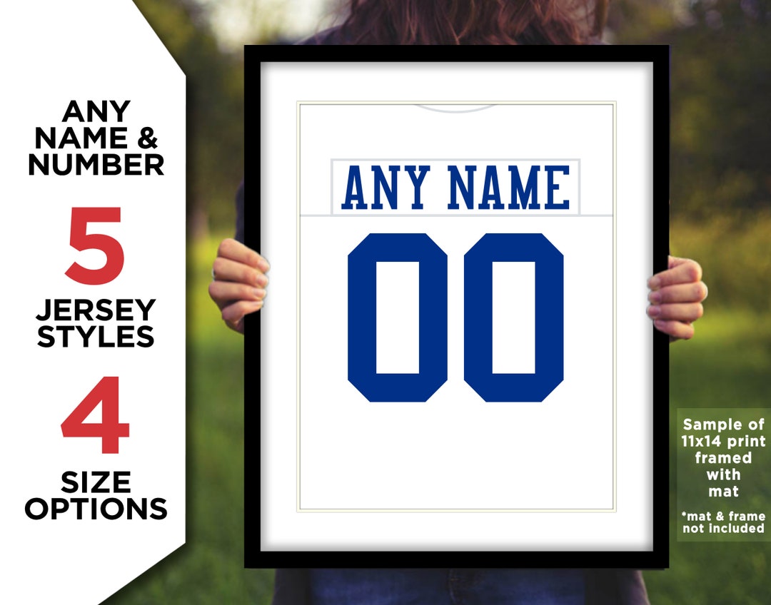DALLAS COWBOYS Jersey Photo Picture Art ANY Name & Number - Etsy