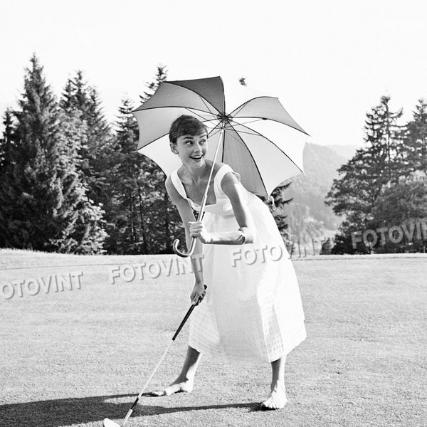 AUDREY HEPBURN Golf Photo Picture CELEBRITY Photograph Print 8x10, 8.5x11 or 11x14