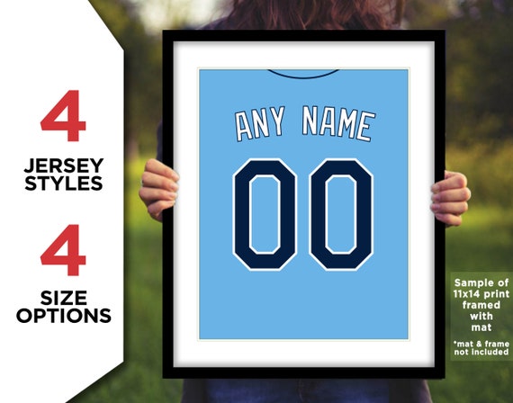 TAMPA BAY RAYS Jersey Photo Poster any Custom Name & 