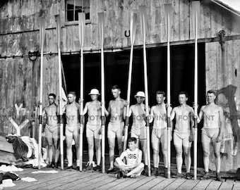 1913 Yale University ROWING CREW TEAM Photo Picture Nautical Art Photograph Print Boathouse 8x10, 8.5x11, 11x14 or 16x20 (Y1)