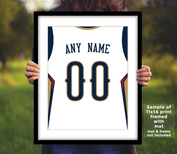 New Orleans PELICANS Jersey Photo Poster ANY Custom Name & 