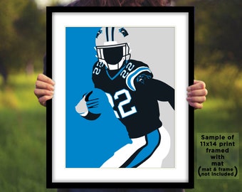 Impresión artística de Christian McCaffrey, jugador de fútbol americano de  los Carolina Panthers, 8x10, 11x14, 11x17, 16x20 (NFL), colores