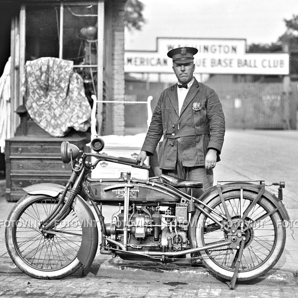 1922 Motorcycle POLICE OFFICER Photo Picture VINTAGE Washington D.C. Cop Photograph Print 8x10, 8.5x11, 11x14 or 16x20 (POL15)