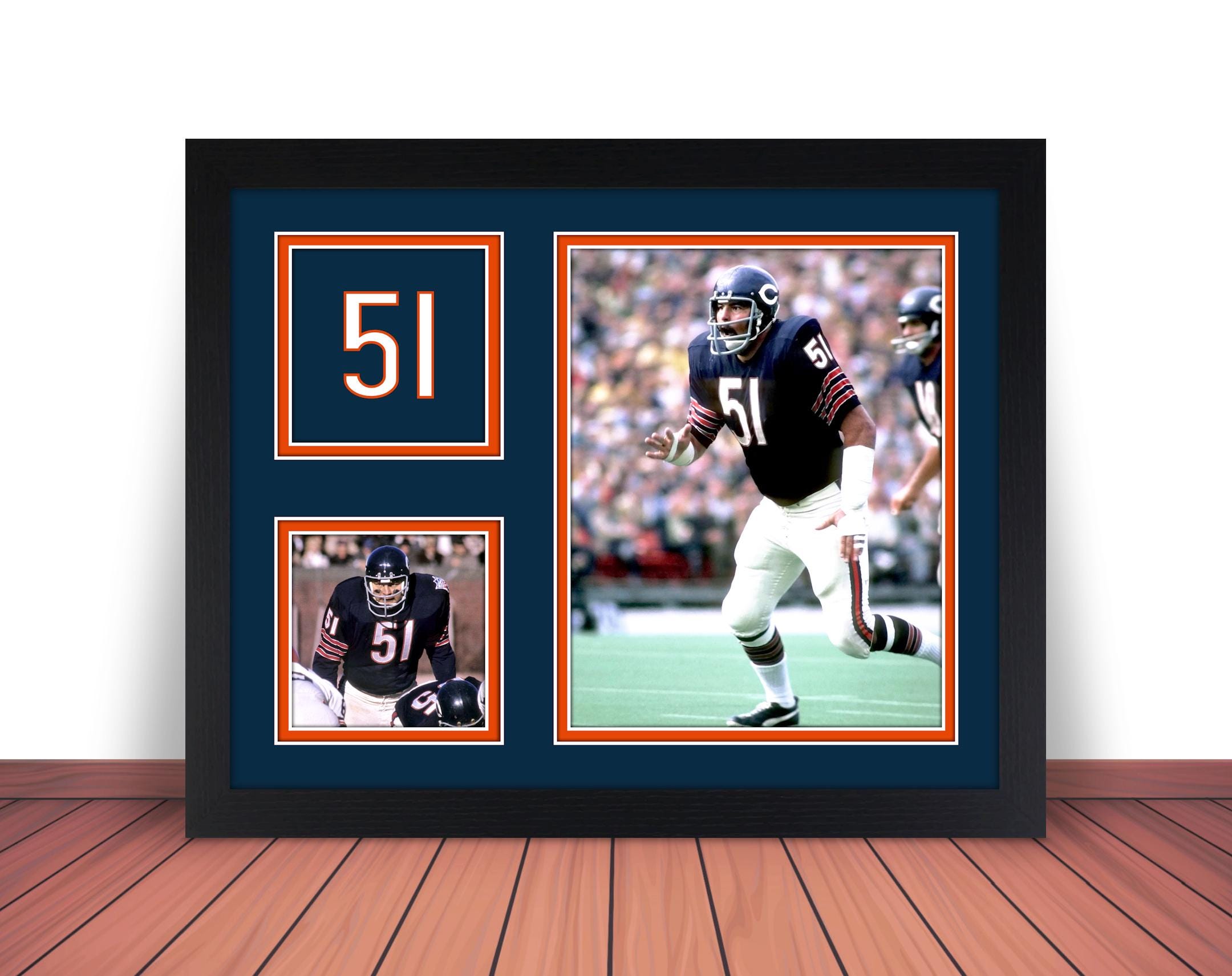 Framed Chicago Bears Dick Butkus Autographed Signed Jersey Beckett Holo