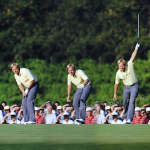 JACK NICKLAUS 1986 Masters Putt Sequence Photo Picture AUGUSTA 17th Hole Golf Photograph Print 8x10, 8.5x11, 11x14, 11x17 or 16x20 (M3)