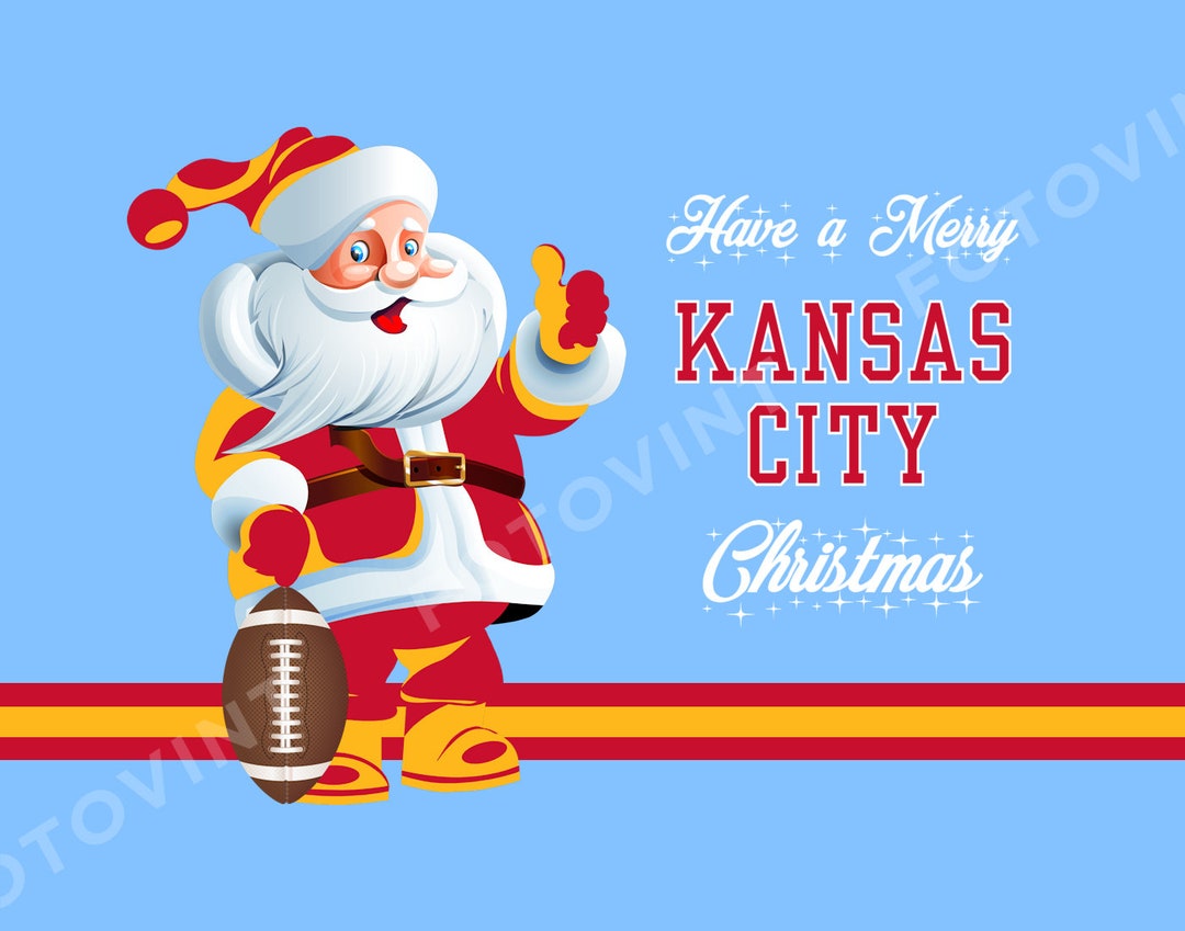 KANSAS CITY CHIEFS Christmas Photo Picture Santa Claus Holiday Etsy