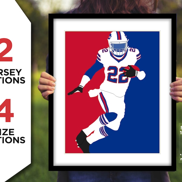 FRED JACKSON Photo Picture BUFFALO Bills Football Sports Player Art Print 8x10, 8.5x11, 11x14, 11x17 or 16x20 w/ Jersey Color Options (nfl)