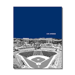 DODGER STADIUM Los Angeles Dodgers Photo Picture Baseball Stadium SKYLINE Poster Print 8x10 8.5x11 11x14 11x17 16x20 w/ Frame Option (B)