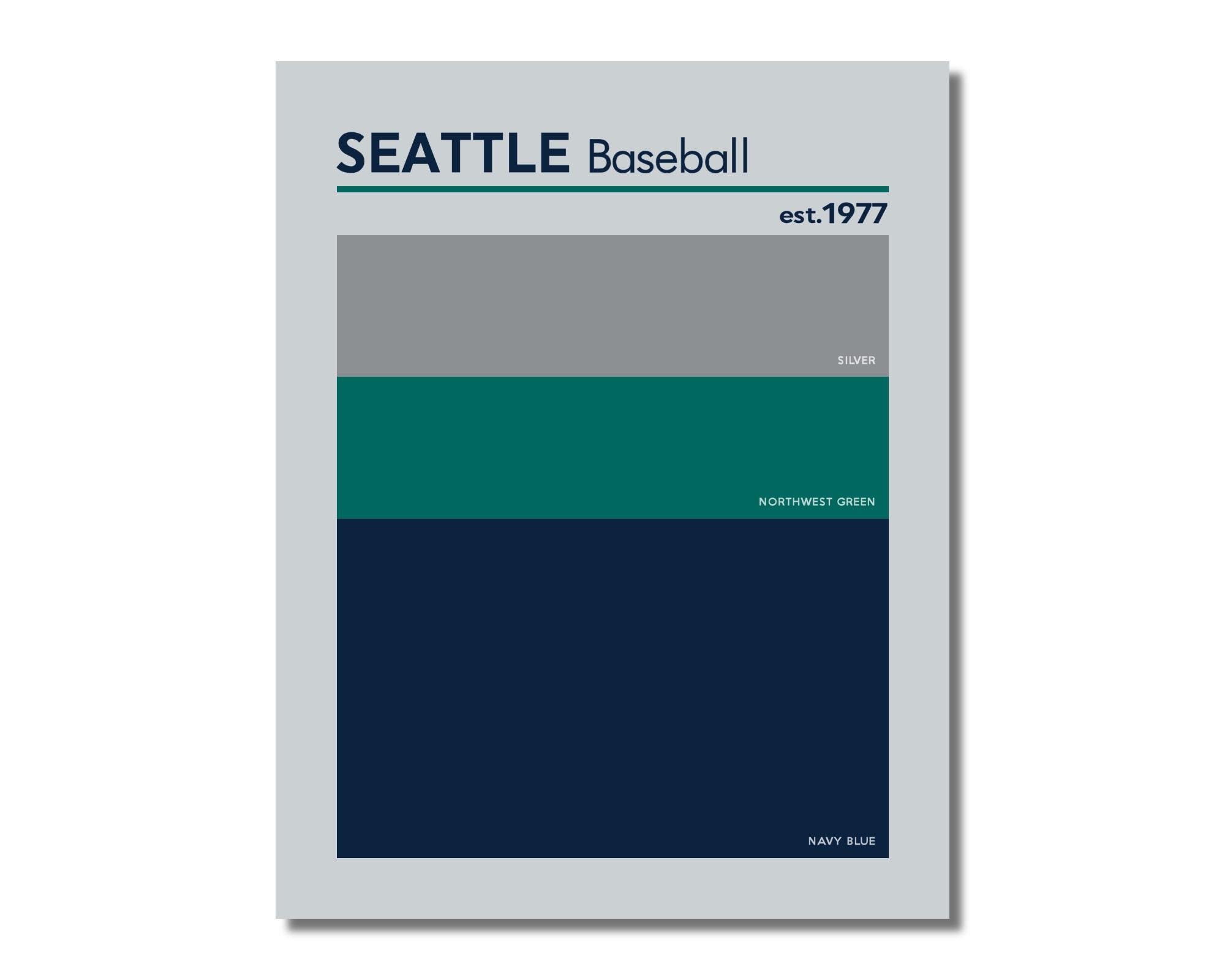 SEATTLE MARINERS Comparable BASEBALL Color Swatch Photo Picture Poster ...
