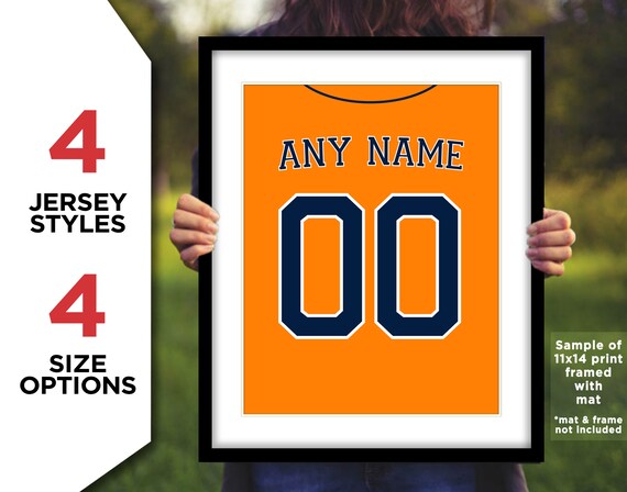 HOUSTON ASTROS Jersey Photo Poster any Custom Name & 