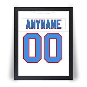 HOUSTON OILERS comparable Personalized Football Photo Poster (Any Name & Number) 8x10, 8.5x11, 11x14, 16x20 Blue or White w/Framed Option JZ
