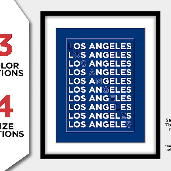 LOS ANGELES DODGERS Photo Poster Baseball Letter Print Fan Picture 8x10, 8.5x11, 11x14 or 16x20 (mlb)