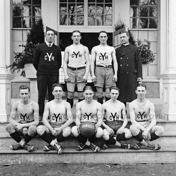 Vintage BASKETBALL Team Photo Picture 1920 CONGRESS HEIGHTS Yankees Washington D.C. Old Photograph Print 5x7 8x10 8.5x11 11x14 16x20 CH1